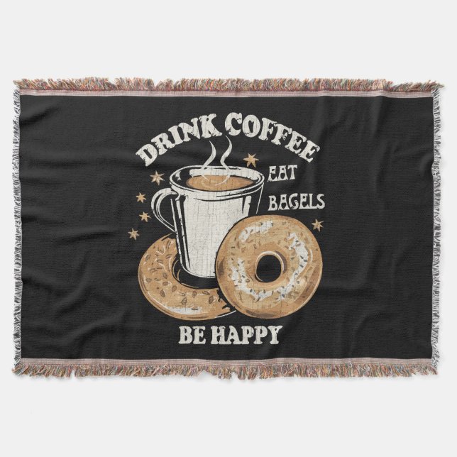 Drick kaffe ät bagels var glad filt (Framsidan)