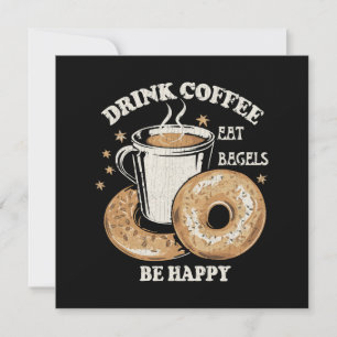 Drick kaffe ät bagels var glad inbjudningar