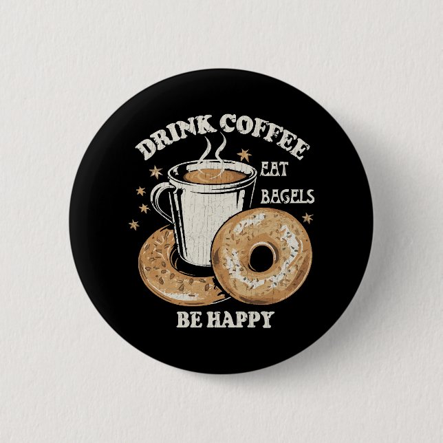 Drick kaffe ät bagels var glad knapp (Framsida)