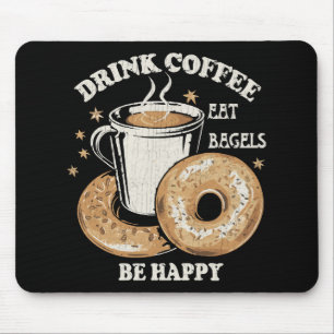 Drick kaffe ät bagels var glad musmatta