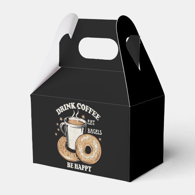 Drick kaffe ät bagels var glad presentaskar (Framsidan Sidan)