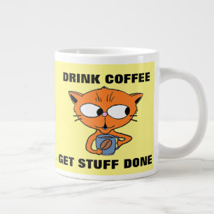 DRICK KAFFE FÅ GJORT SAKER Söt Katt Jumbo Mugg