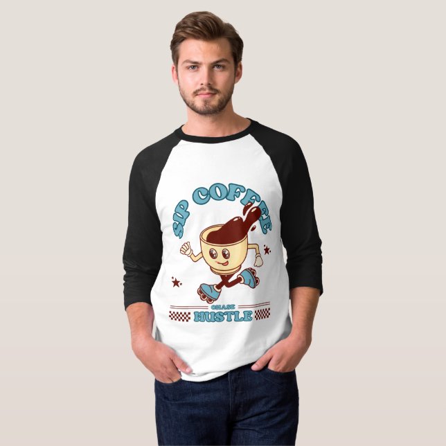 Drick kaffe, jaga fliten t shirt (Hel framsida)