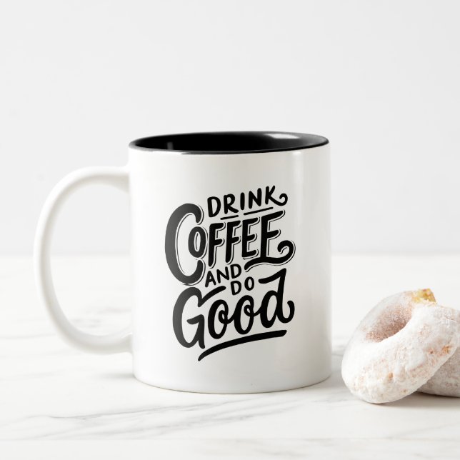 Drick kaffe och gör gott, Två-Tonad mugg (Med munk)