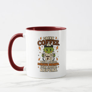 Drick kaffe överleva patienter håll skum mugg