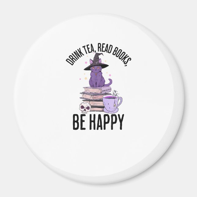 Drick Läs böcker Whimsigoth Halloween-design Magnet (Framsidan)