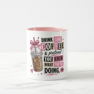 Drick lite kaffe Roligt citat Grafisk konst Mugg