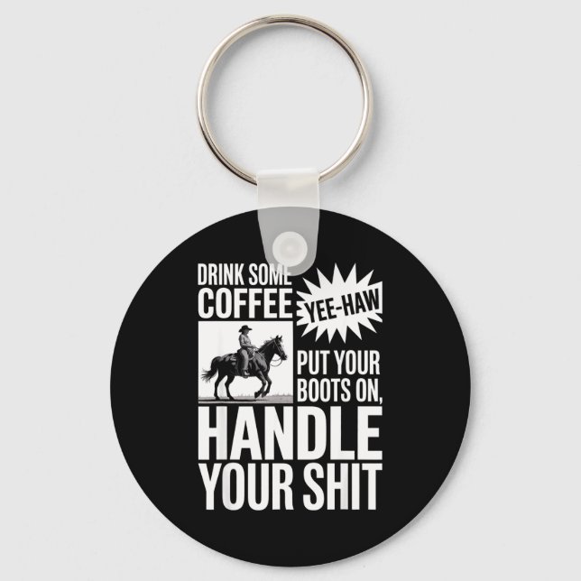 Drick lite kaffe Sätt din Nyckelring (Framsida)