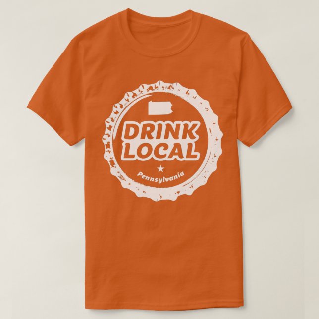 Drick Local Pennsylvania Craft Beer Flaska Cap T T Shirt (Design framsida)