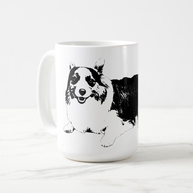 Drick Med En Mjuk Corgi Kaffemugg (Framsida vänster)