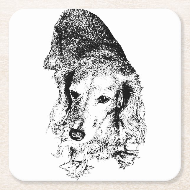 Drick med ryggraden – Dachshund Underlägg Papper Kvadrat (Framsidan)
