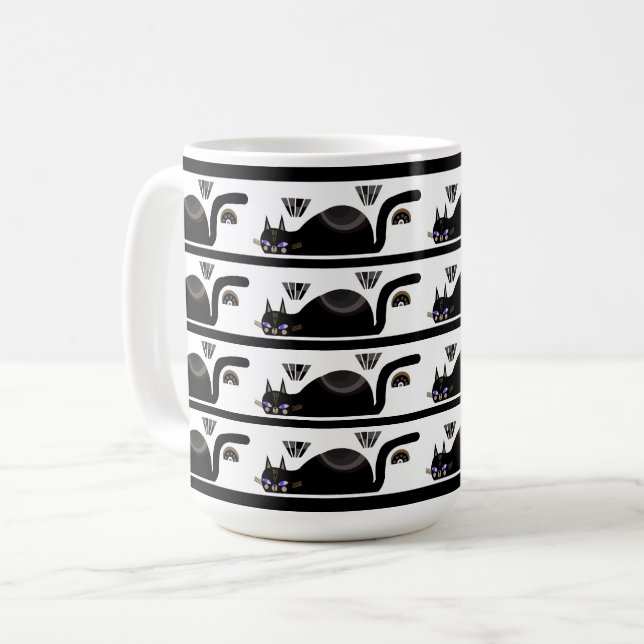 Drick med svarta katter kaffemugg (Framsida vänster)