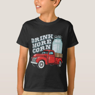 Drick mer Maj Vintage Red Lastbil och Moonshine Ja T Shirt