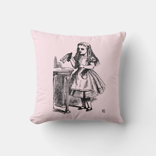 Drick mig (Alice Äventyr i Wonderland) Kudde (Framsida)