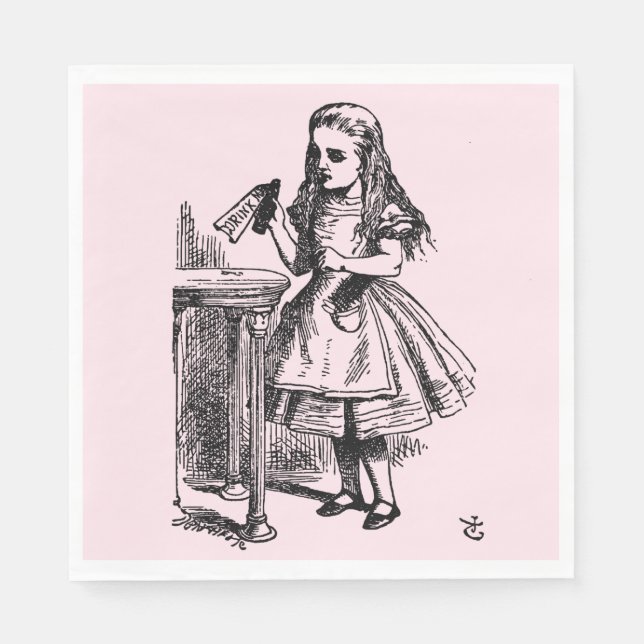 Drick mig (Alice Äventyr i Wonderland) Pappersservett (Framsidan)