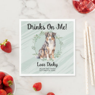 Drick mig! Australian shepherd Pet Bröllop Pappersservett