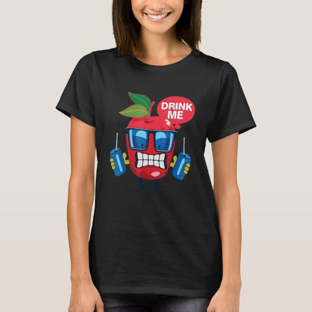 Drick mig Cute Red Apple med solglasögon så att T Shirt (Framsida)