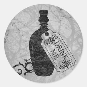 Drick mig Flaska Grått Classic Round Sticker Runt Klistermärke