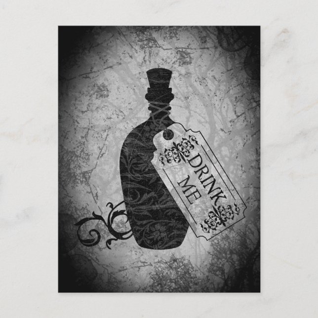 Drick mig Flaska Grått-vykort Vykort (Framsida)