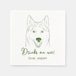 Drick mig! Husky Bröllop Napkins Pappersservett