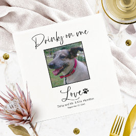 Drick mig Pet Photo Calligraphy Bröllop Pappersservett
