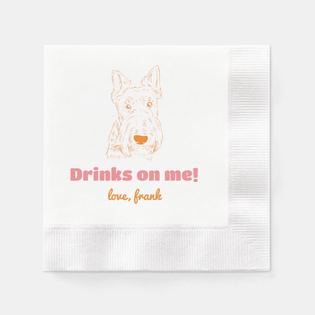 Drick mig! Schnauzer Bröllop Napkins Pappersservett (Framsidan)
