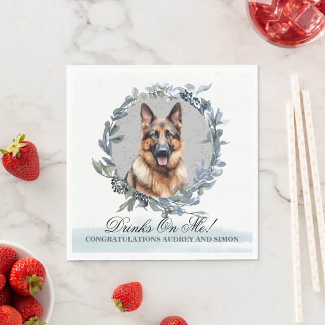 Drick mig! Tysk Shepherd Hund Pet Pappersservett (Insitu)