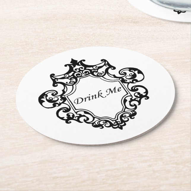 Drick mig! underlägg papper rund (Vinklad)