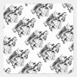 Drick mig Vintage Alice i Wonderland Stickers Fyrkantigt Klistermärke