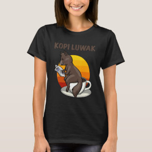 Drick mina Poops Women Coffee Cat kopi luwak Kärle T Shirt