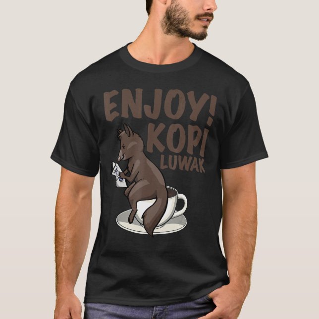 Drick mina Poops Women Coffee Cat kopi luwak Kärle T Shirt (Framsida)