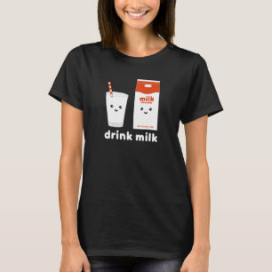 Drick mjölk! Lusnyj Kawaii-design! T Shirt