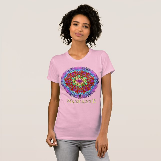Drick Namaste Kalejdoskop T Shirt (Hel framsida)