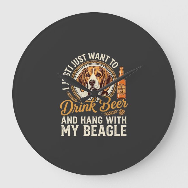 Drick öl Beagle Hund Hantverksöl Flaska Humle Stor Klocka (Framsida)