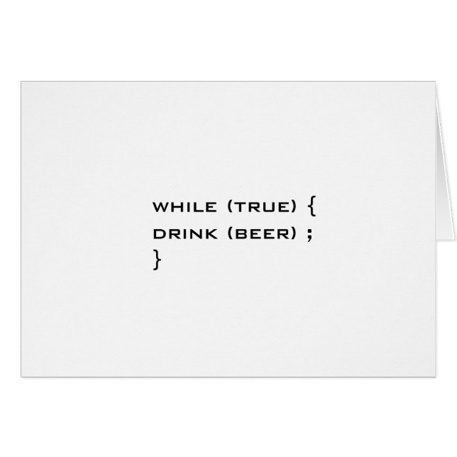 Drick öl hälsningskort (Framsidan Horizontal)