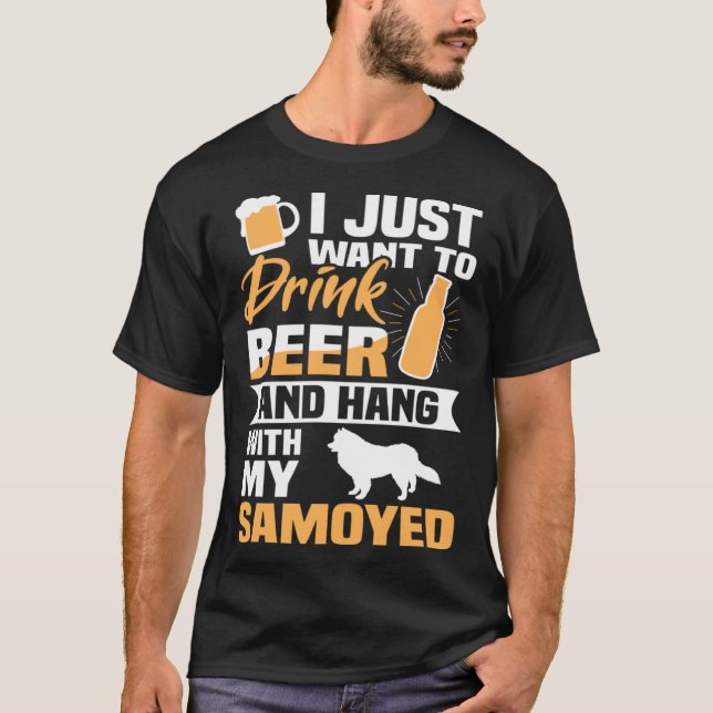 Drick öl och håll med min provade Hund T Shirt (Framsida)