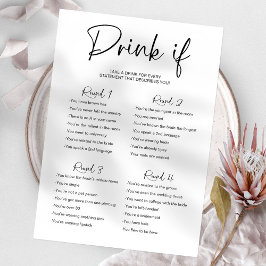 Drick om Bachelorette Game Minimalist Inbjudningar