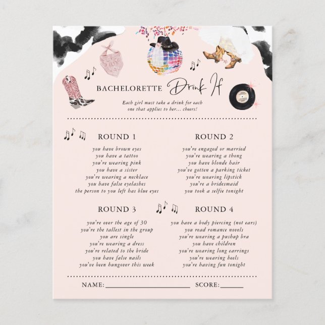 Drick om | Spel från Disco Cowgirl Bachelorette (Framsida)