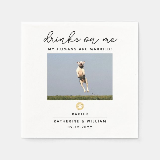 Drick på Me Pet Photo Bröllop Napkin Pappersservett (Framsidan)