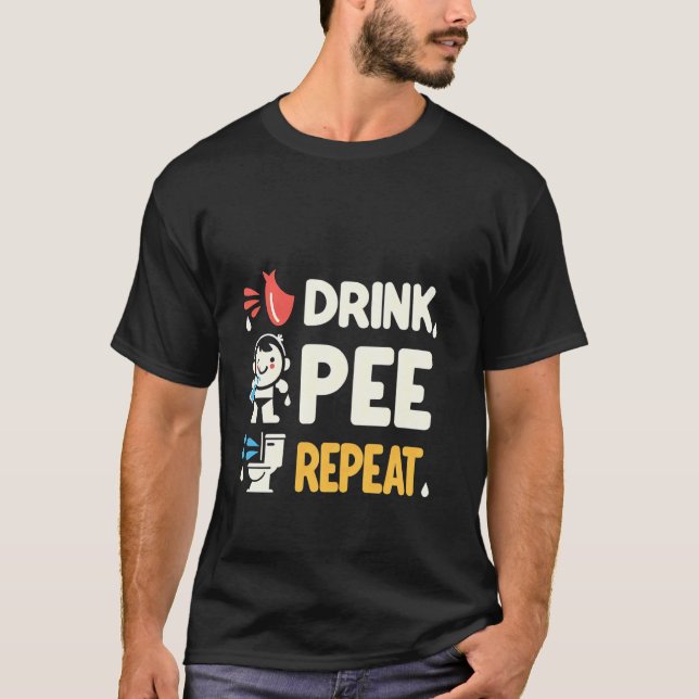 Drick Pissa Upprepa Party Berusad Tips - T Shirt (Framsida)