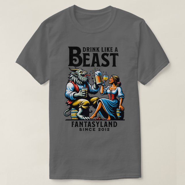 Drick som en Beast Fantasyand Orlando Theme Park T Shirt (Design framsida)