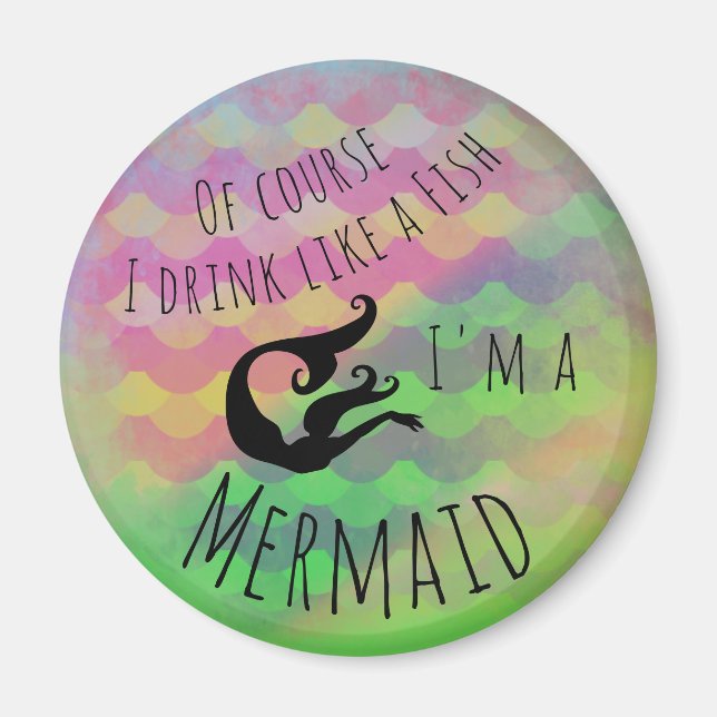 Drick som en fisk! - Färgskala Magnet (Framsidan)