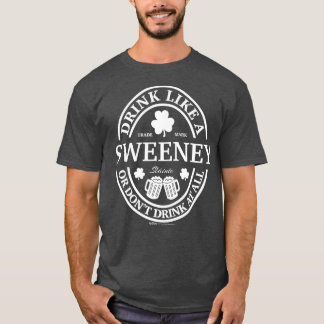 Drick som en Sweeney Shamrock St patricks day T Shirt