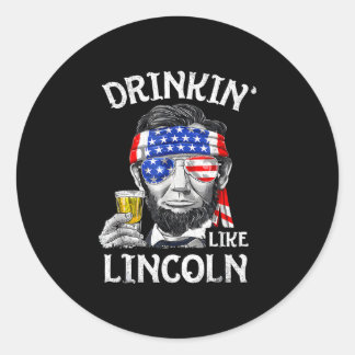Drick som lincoln 4 juli usa ölfest runt klistermärke