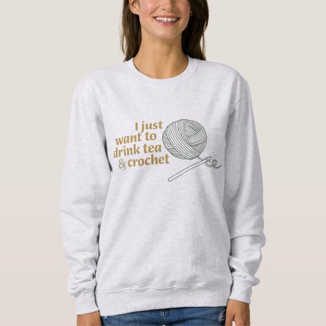 Drick te & virka mormor core-damer sweatshirt t shirt (Framsida)