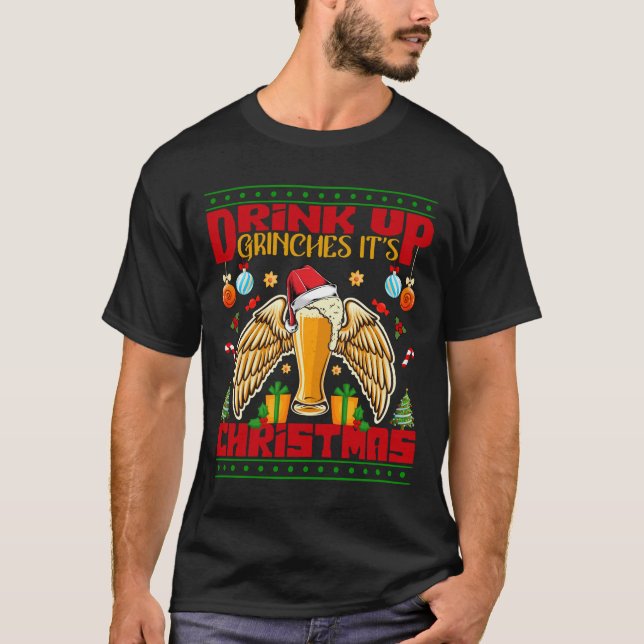 Drick upp Grinches Det är jul jul T Shirt (Framsida)