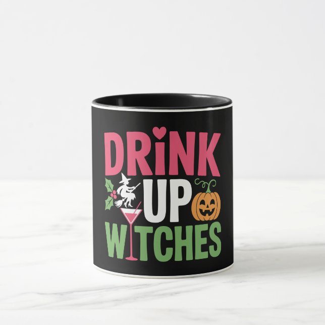 Drick Upp Häxor Färgglad Halloween Mugg (Center)
