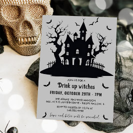 Drick upp häxor Grått Halloween fest Inbjudningar
