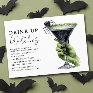Drick Upp Häxor Halloween Cocktail Party Inbjudningar
