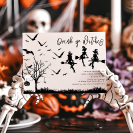 Drick Upp Häxor Halloween Festinladan Inbjudningar